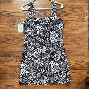 Hyacinth House Floral Black and White Mini Dress